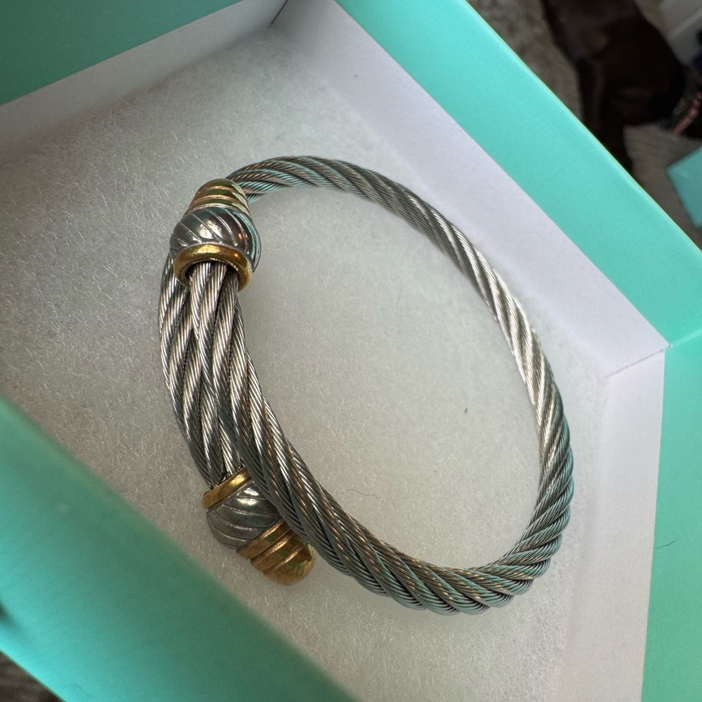 Jbloom Silver and Gold Cable Bracelet